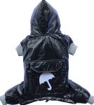 Комбинезон "Зонт" с капюшоном блестящий черный DR015