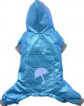 Комбинезон "Зонт" с капюшоном блестящий голубой 