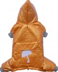 Комбинезон " Зонт" с капюшоном блестящий оранжевый 